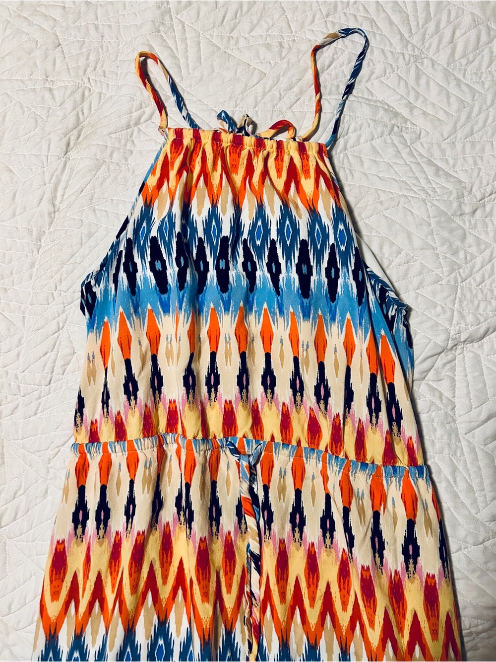 Athleta Sunset Halter Maxi Dress w/ Drawstring Waist & Built-In Bra - Picture 2 of 5